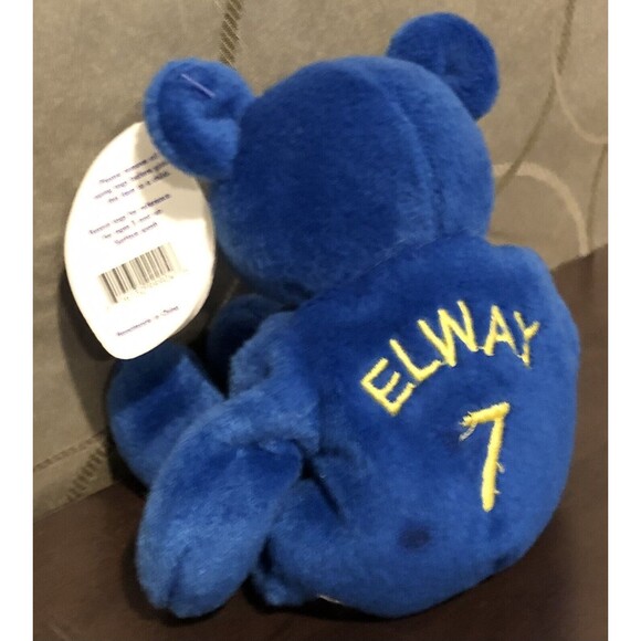 John Elway #7 Denver Broncos NFL Salvino's Bammers Plush Bean Bear Toy Football - Picture 5 of 12